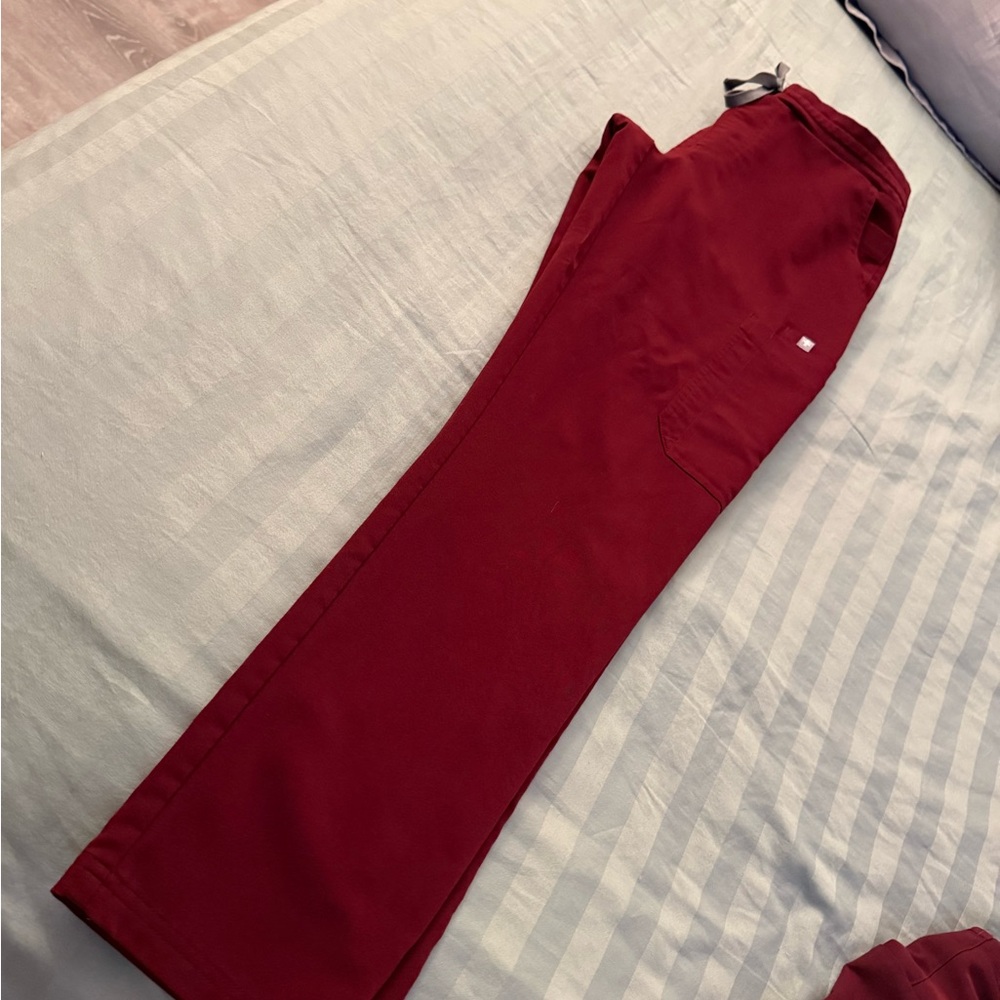 Figs Women's Burgundy Medical Scrub Pants